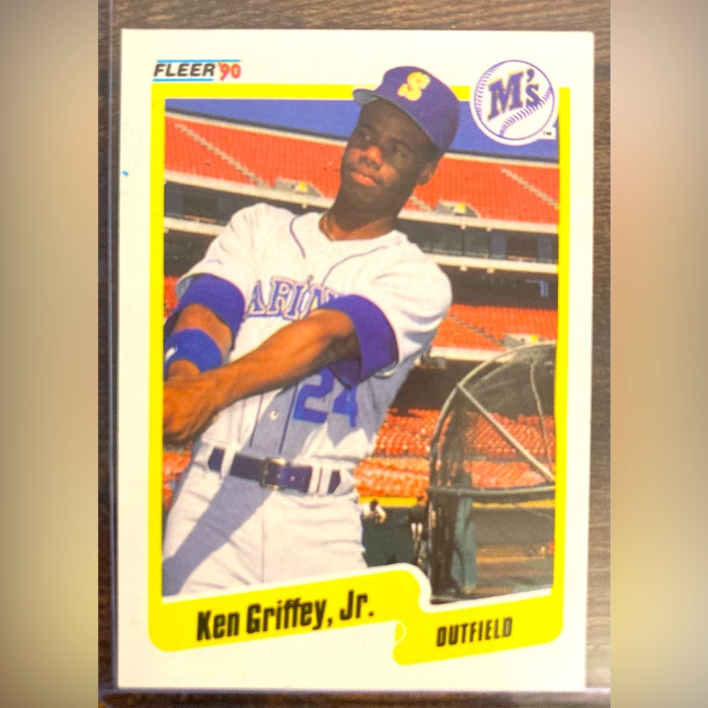 1990 FLEER KEN GRIFFEY JR. #513 BLUE HEART ERROR - MINT Condition